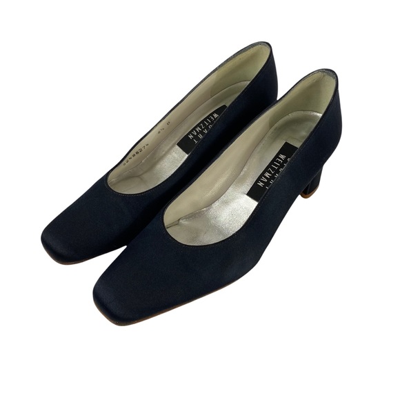 Stuart Weitzman Pumps Shoes  size 6.5 Block heels Black Career Work Shoes - Picture 2 of 8